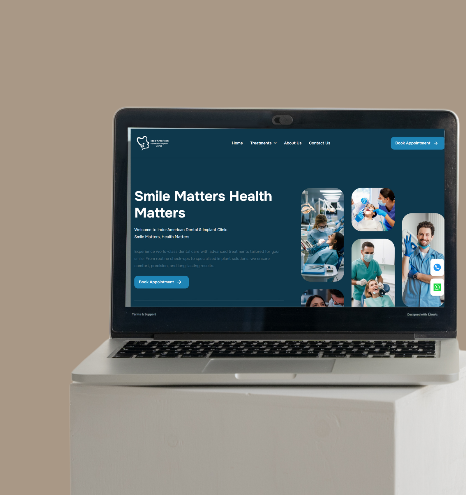 Full desktop version of dental clinic website