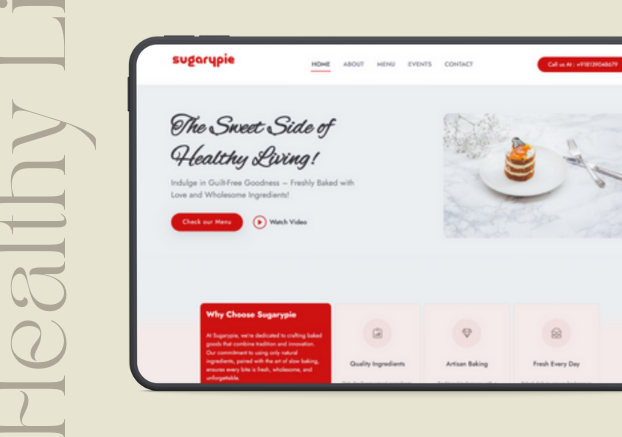 Sugarypie Bakery Website Design - Kottayam