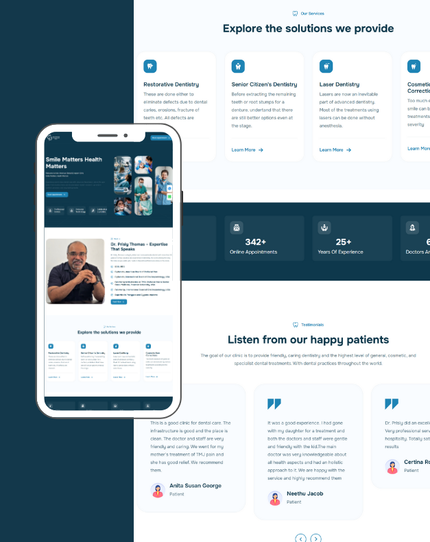Dental Clinic Website Design - Kottayam