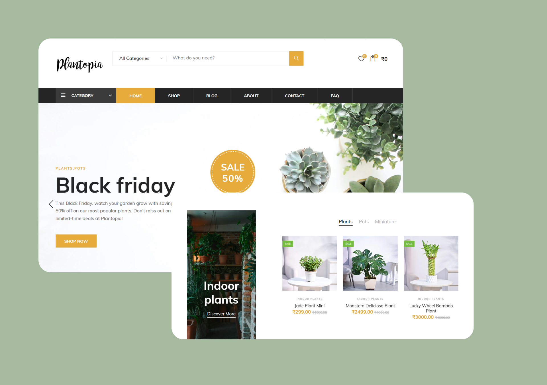 Plantophia ecommerce website built by Ornabyte in Kochi mobile-first, fast-loading UI with secure checkout and product filters